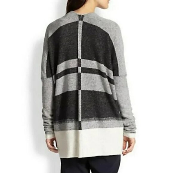 VINCE Variegated Wool & Cashmere Open Front Cardigan Pockets - Picture 3 of 8